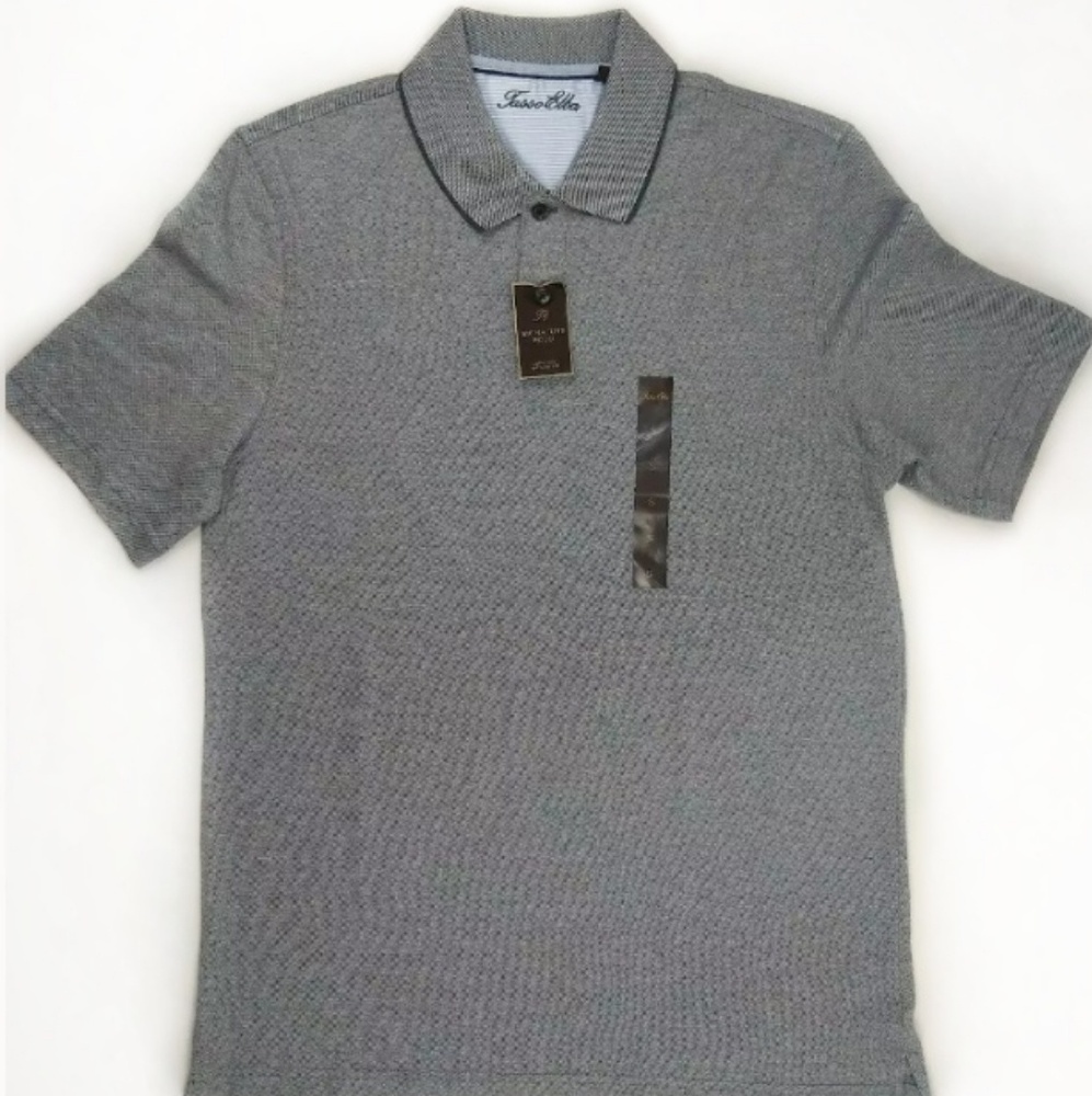 🔥🔥 NEW Tasso Elba Mens small Grey Polo